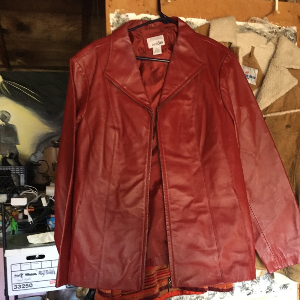 Red leather jacket